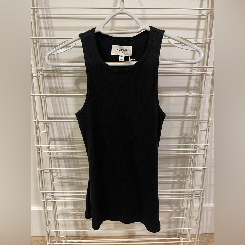 Hudson North, Black Ribbed Knit Top, XS